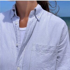 Brandy Melville Blue Striped Button Down Shirt